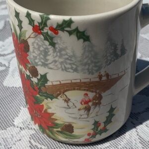 Cracker Barrel Red and Green Scenic Mugs